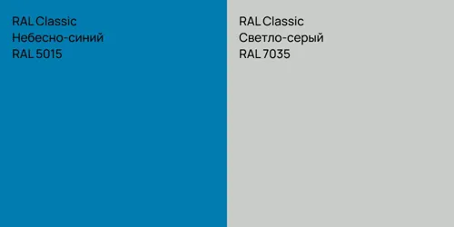 RAL 5015 Небесно-синий vs RAL 7035 Светло-серый