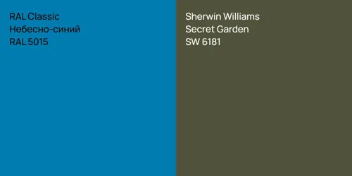 RAL 5015 Небесно-синий vs SW 6181 Secret Garden