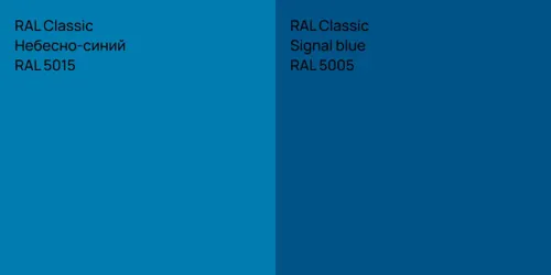 RAL 5015 Небесно-синий vs RAL 5005  Signal blue