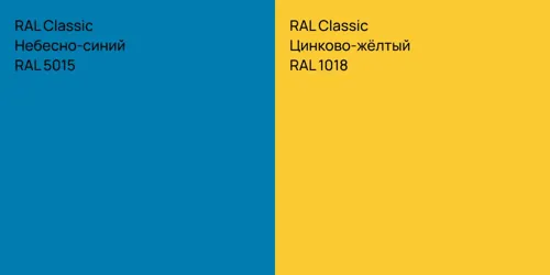 RAL 5015 Небесно-синий vs RAL 1018 Цинково-жёлтый
