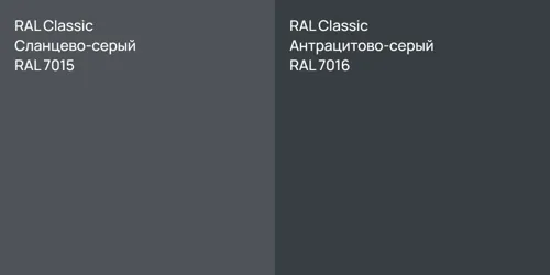 RAL 7015 Сланцево-серый vs RAL 7016 Антрацитово-серый