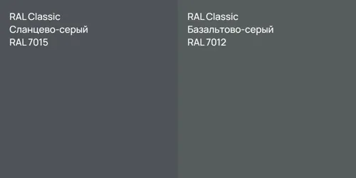 RAL 7015 Сланцево-серый vs RAL 7012 Базальтово-серый