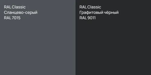 RAL 7015 Сланцево-серый vs RAL 9011 Графитовый чёрный