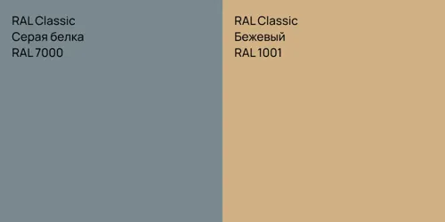 RAL 7000 Серая белка vs RAL 1001 Бежевый