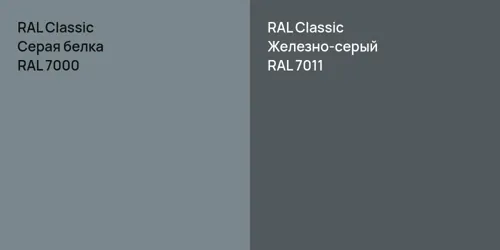 RAL 7000 Серая белка vs RAL 7011 Железно-серый