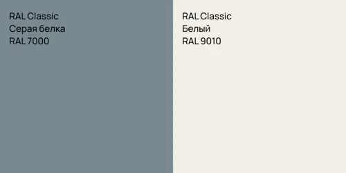 RAL 7000 Серая белка vs RAL 9010 Белый