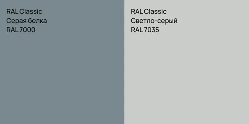 RAL 7000 Серая белка vs RAL 7035 Светло-серый