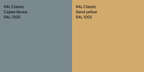 RAL 7000 Серая белка vs RAL 1002  Sand yellow