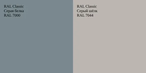 RAL 7000 Серая белка vs RAL 7044 Серый шёлк