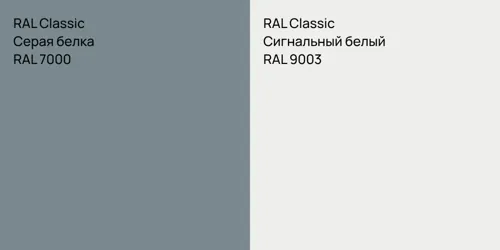 RAL 7000 Серая белка vs RAL 9003 Сигнальный белый