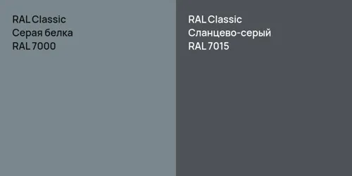 RAL 7000 Серая белка vs RAL 7015 Сланцево-серый