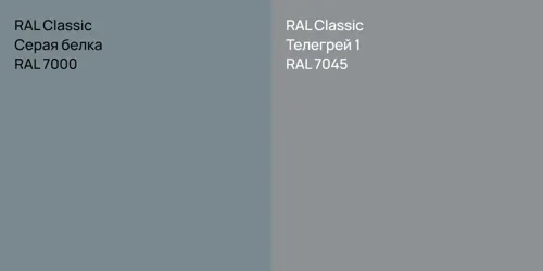 RAL 7000 Серая белка vs RAL 7045 Телегрей 1