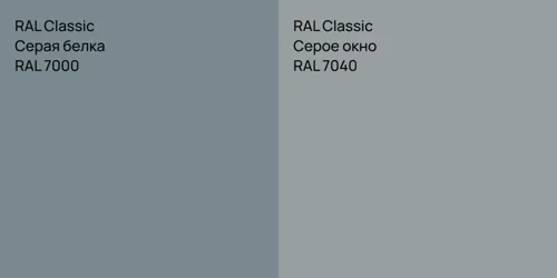 RAL 7000 Серая белка vs RAL 7040 Серое окно