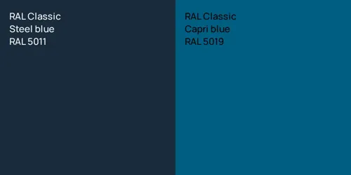 RAL 5011  Steel blue vs RAL 5019  Capri blue