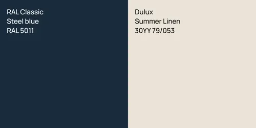 RAL 5011  Steel blue vs 30YY 79/053 Summer Linen
