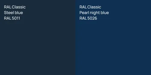 RAL 5011  Steel blue vs RAL 5026  Pearl night blue