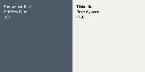 281 Stiffkey Blue vs F497 Лист бумаги