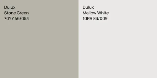 70YY 46/053 Stone Green vs 10RR 83/009 Mallow White