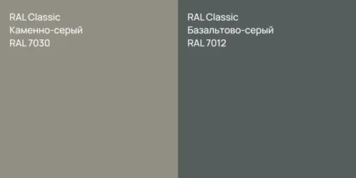 RAL 7030 Каменно-серый vs RAL 7012 Базальтово-серый