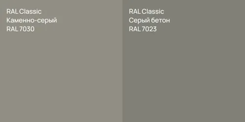 RAL 7030 Каменно-серый vs RAL 7023 Серый бетон