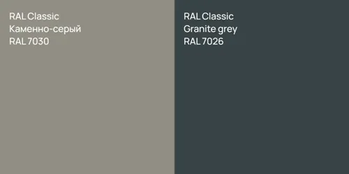 RAL 7030 Каменно-серый vs RAL 7026  Granite grey
