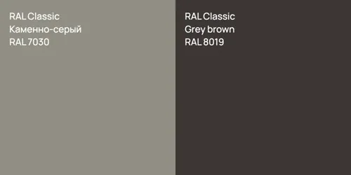RAL 7030 Каменно-серый vs RAL 8019  Grey brown