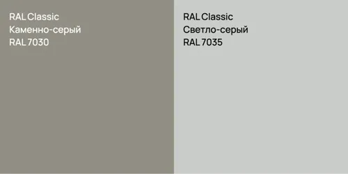 RAL 7030 Каменно-серый vs RAL 7035 Светло-серый