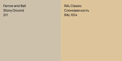 211 Stony Ground vs RAL 1014 Слоновая кость
