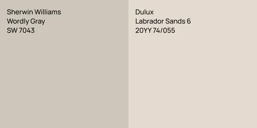 SW 7043 Wordly Gray vs 20YY 74/055 Labrador Sands 6