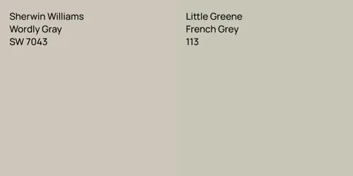 SW 7043 Wordly Gray vs 113 French Grey