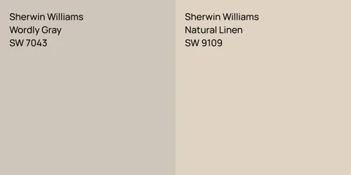 SW 7043 Wordly Gray vs SW 9109 Natural Linen
