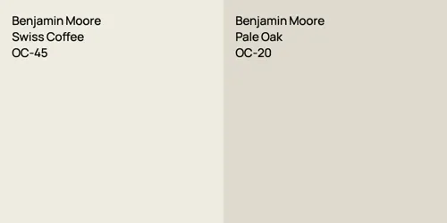 OC-45 Swiss Coffee vs OC-20 Pale Oak