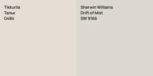 G484 Тальк vs SW 9166 Drift of Mist