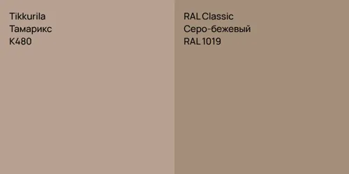 K480 Тамарикс vs RAL 1019 Серо-бежевый