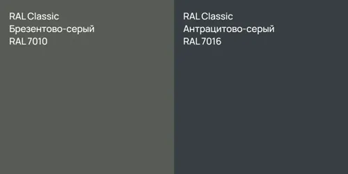 RAL 7010 Брезентово-серый vs RAL 7016 Антрацитово-серый