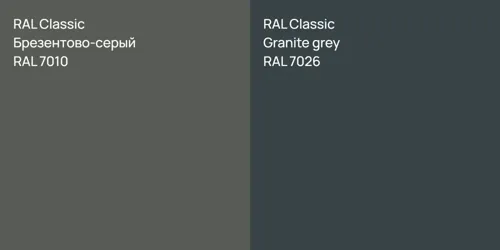 RAL 7010 Брезентово-серый vs RAL 7026 Granite grey