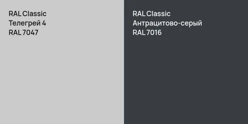 RAL 7047 Телегрей 4 vs RAL 7016 Антрацитово-серый