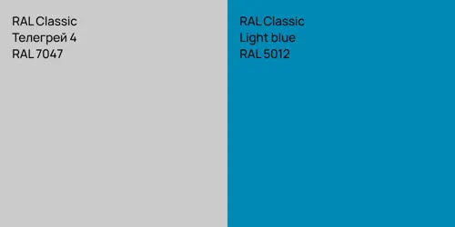RAL 7047 Телегрей 4 vs RAL 5012  Light blue