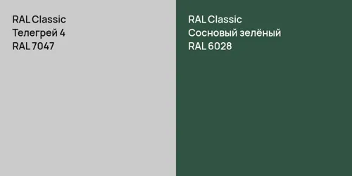 RAL 7047 Телегрей 4 vs RAL 6028 Сосновый зелёный