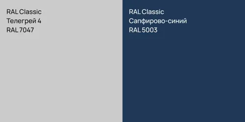 RAL 7047 Телегрей 4 vs RAL 5003 Сапфирово-синий