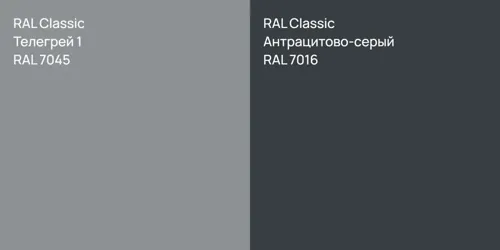 RAL 7045 Телегрей 1 vs RAL 7016 Антрацитово-серый