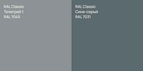 RAL 7045 Телегрей 1 vs RAL 7031 Сине-серый
