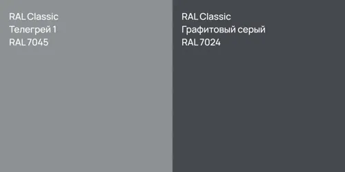 RAL 7045 Телегрей 1 vs RAL 7024 Графитовый серый