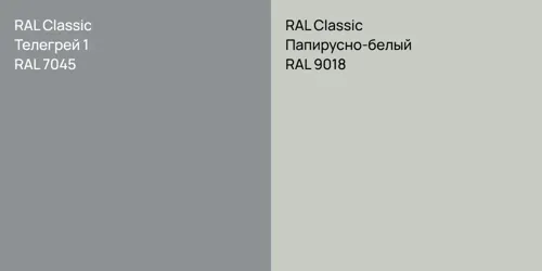 RAL 7045 Телегрей 1 vs RAL 9018 Папирусно-белый