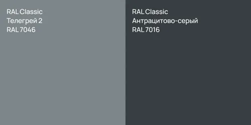 RAL 7046 Телегрей 2 vs RAL 7016 Антрацитово-серый