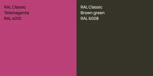 RAL 4010  Telemagenta vs RAL 6008  Brown green