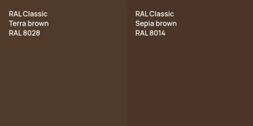 RAL 8028  Terra brown vs RAL 8014  Sepia brown