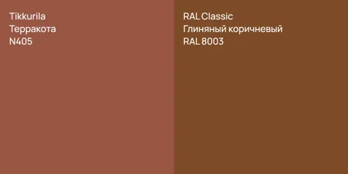 N405 Терракота vs RAL 8003 Глиняный коричневый