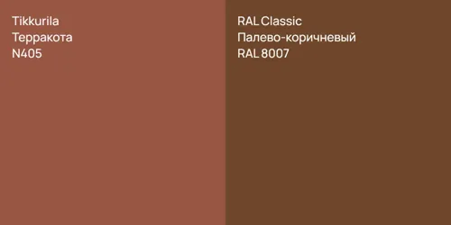 N405 Терракота vs RAL 8007 Палево-коричневый