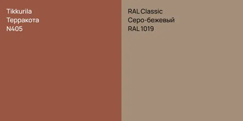 N405 Терракота vs RAL 1019 Серо-бежевый